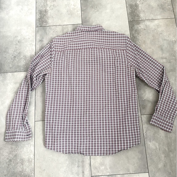 A.P.C. Paris red white blue plaid button down shirt size L - Picture 2 of 5